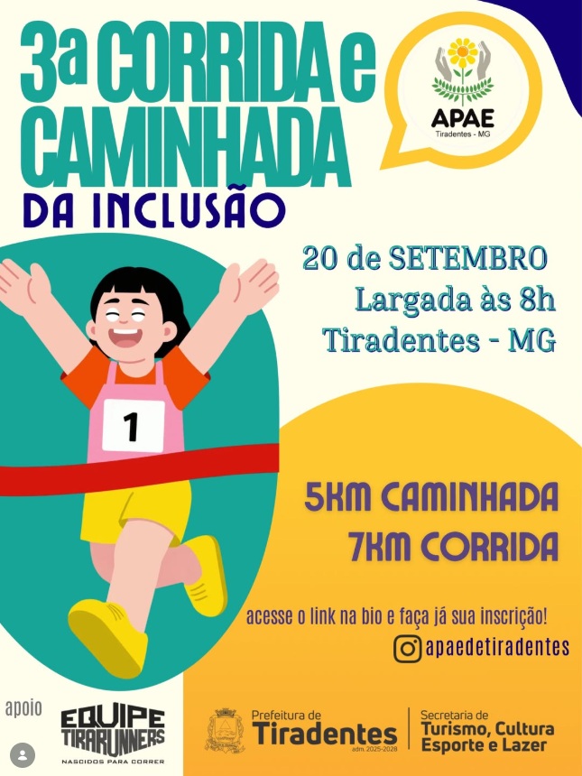 ​3ª Corrida e Caminhada da Inclusão será realizada neste domingo (20) em Tiradentes