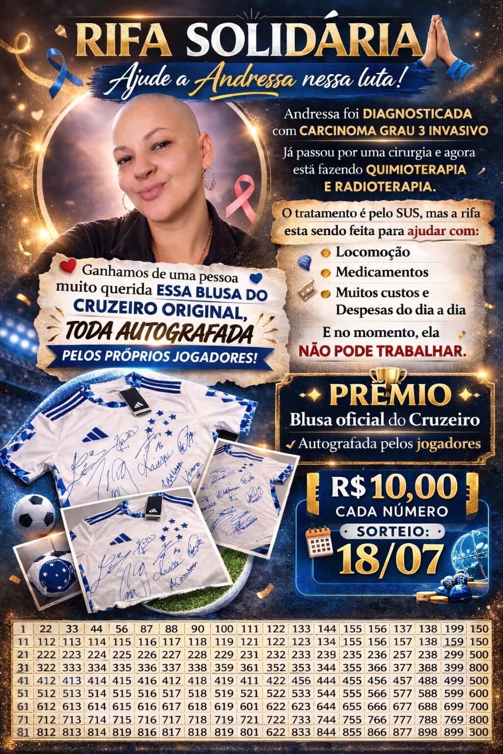 ​Moradora de São João del-Rei realiza rifa solidária para custear tratamento contra o câncer