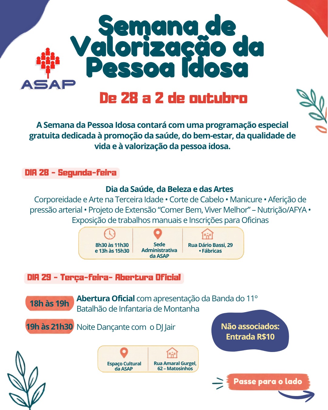 ​Semana de Valorização da Pessoa Idosa segue com programação até sexta-feira em São João del-Rei