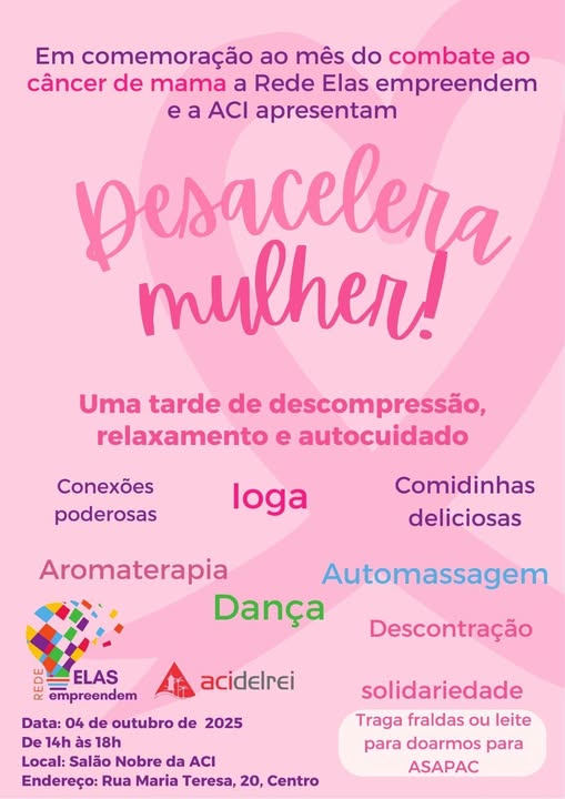 ​São João del-Rei recebe evento “Desacelera Mulher!” neste sábado (4) com programação de autocuidado e bem-estar