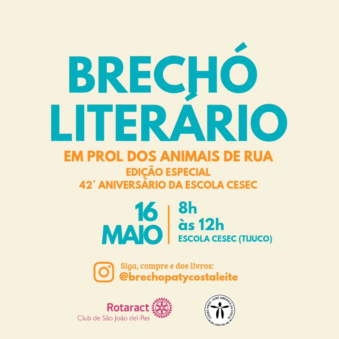 ​Brechó Literário em prol de animais de rua acontece neste sábado (16)