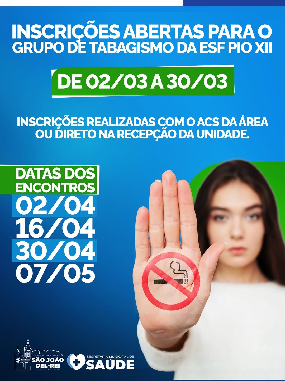 ​Inscrições abertas para grupo de combate ao tabagismo na ESF Pio XII