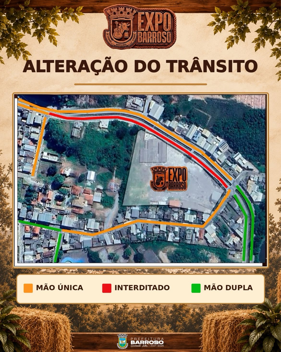 ​Trânsito terá alterações nos arredores da Expo Barroso neste fim de semana