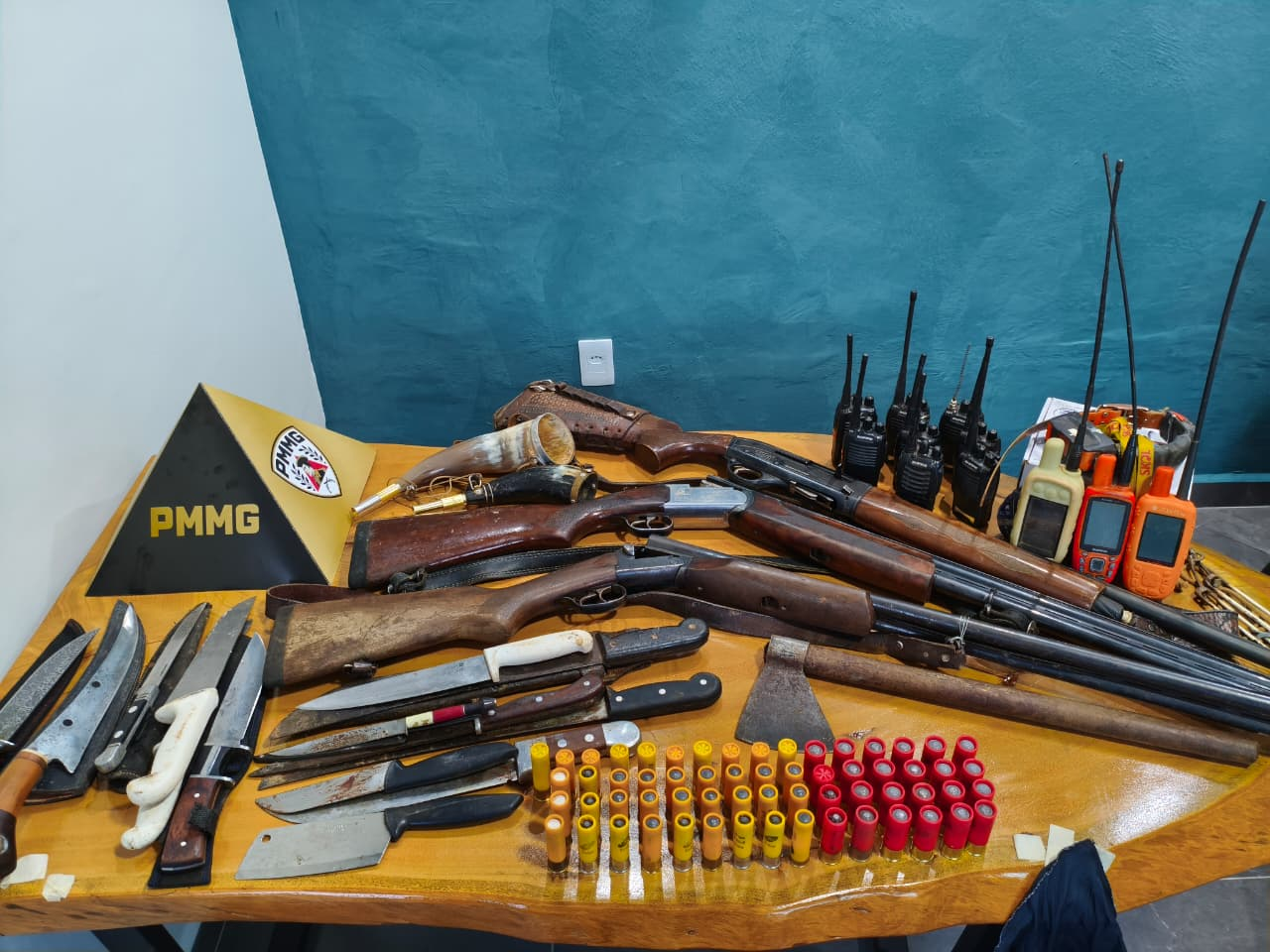 ​Três pessoas são presas por caça ilegal e porte de armas durante operação da Polícia Ambiental em Resende Costa