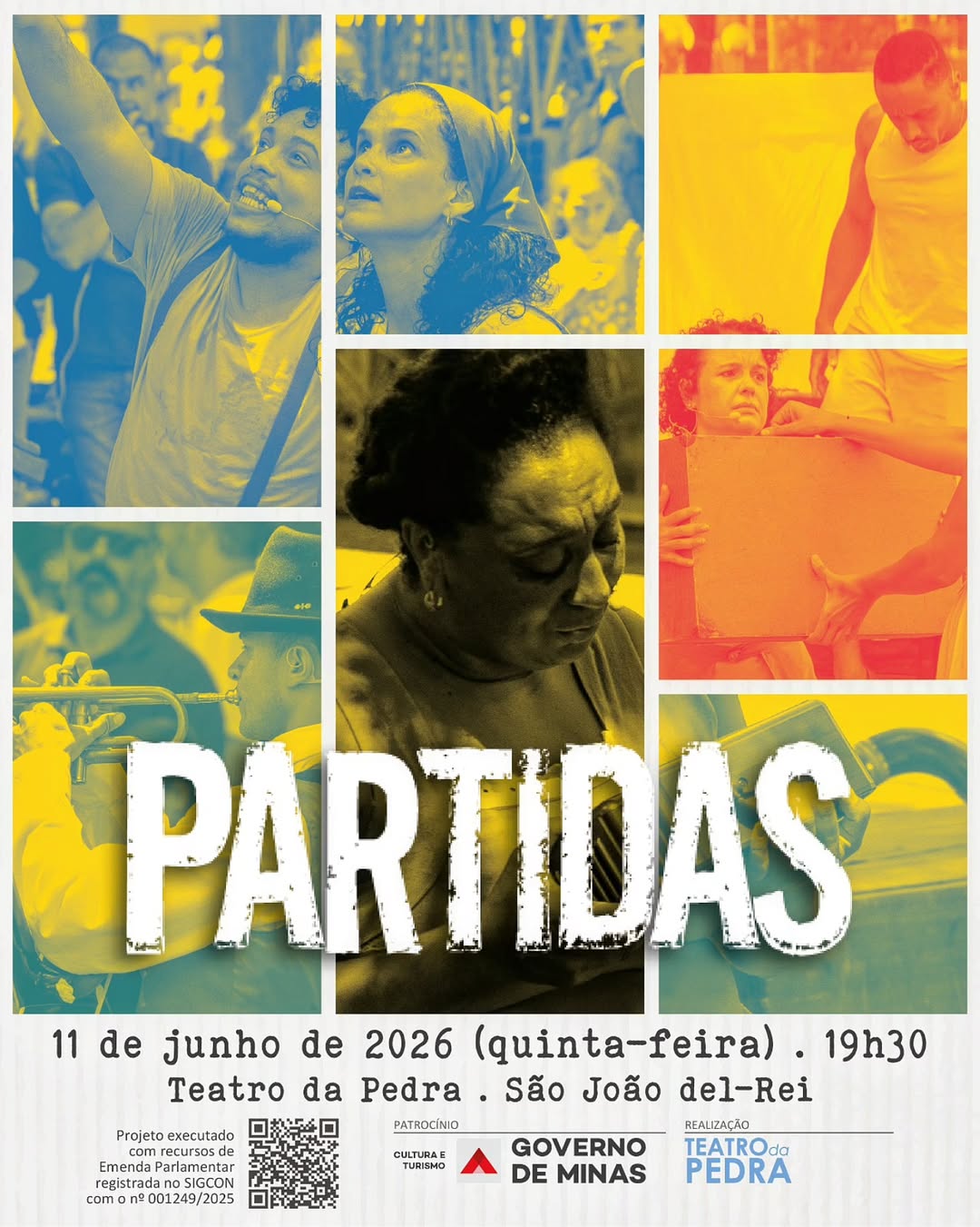 ​Espetáculo "Partidas" será apresentado gratuitamente nesta quinta-feira em São João del-Rei