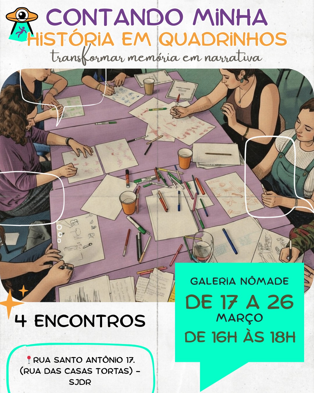 ​Oficina em São João del-Rei propõe transformar memórias pessoais em histórias em quadrinhos