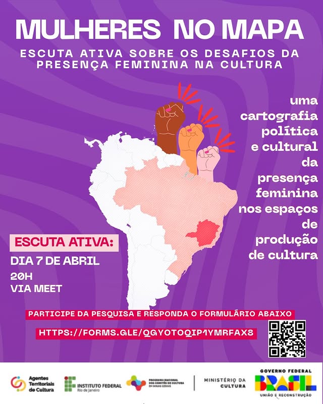 ​Agentes Territoriais da Cultura lançam mapeamento voltado para mulheres da cultura nas Vertentes