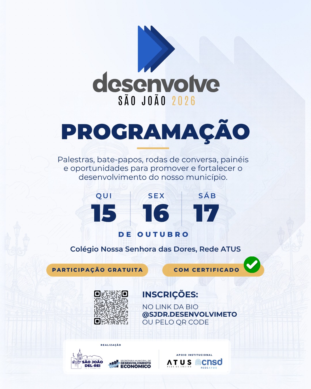 ​Desenvolve São João 2026 terá palestras e painéis gratuitos de 15 a 17 de outubro