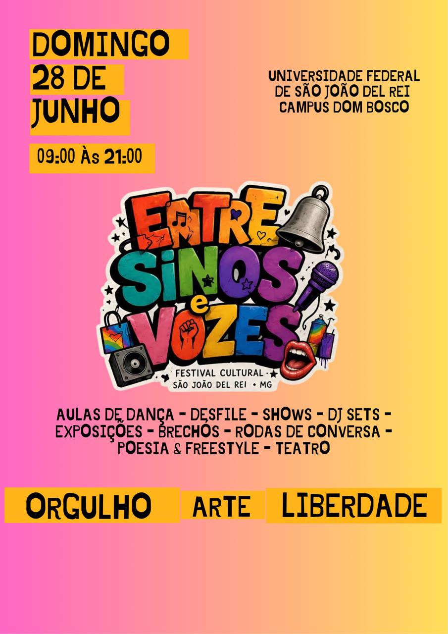 Festival Entre Sinos e Vozes reúne arte, cultura e diversidade neste domingo em São João del-Rei