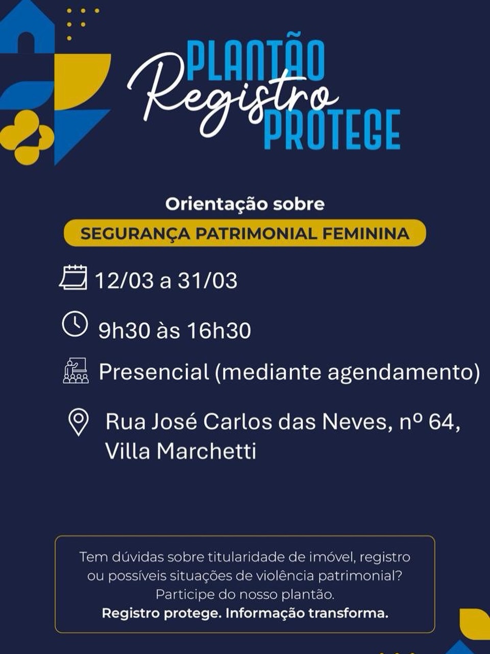 ​Santa Cruz de Minas realiza plantão de orientação sobre segurança patrimonial feminina